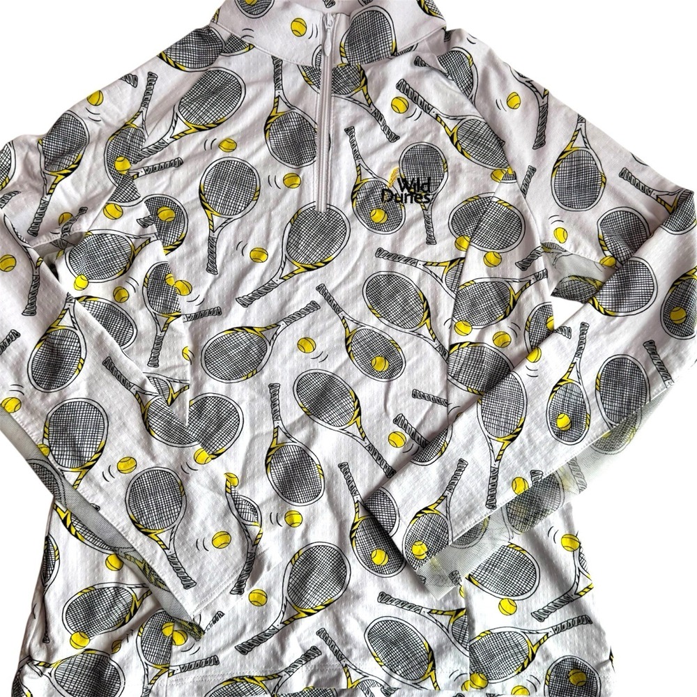 IBKUL Youth Golf/Tennis Quarter Zip Pullover Wild Dunes Print UPF 50+ Size M 7/8